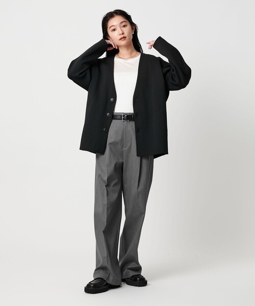 MARW UNITED ARROWS（マルゥ ユナイテッドアローズ）の「＜MARW UNITED ARROWS＞テーパード ワイド パンツ（その他パンツ・レディース・グレー系/オフホワイト/モカ・38/36/34）」の6枚目の写真