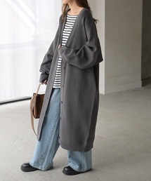 スポンジニットロングカーディガン