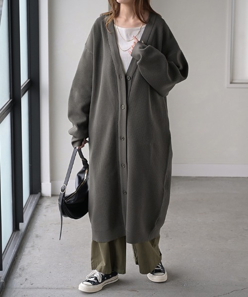 HUG.U（ハグユー）の「スポンジニットロングカーディガン（カーディガン/ボレロ・レディース・ダークグレー/ブルー/ブラック・FREE）」の15枚目の写真