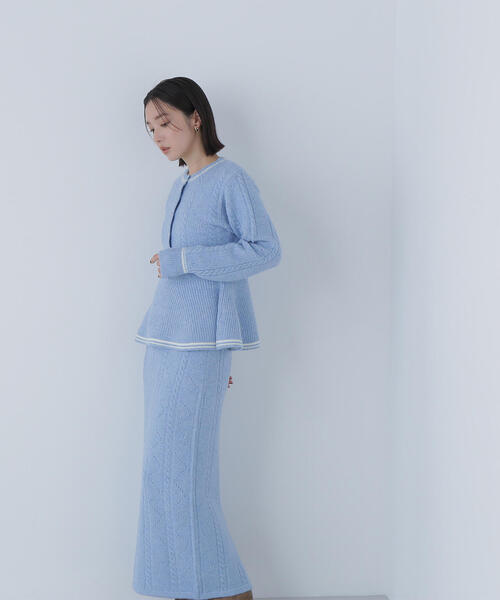NATURAL BEAUTY BASIC(ナチュラルビューティーベーシック)の「◇ペプラムケーブルニットセットアップ(ワンピース・レディース・ブルー系その他/ホワイト系その他/ブラウン系その他・MEDIUM/P/S)」の22枚目の写真