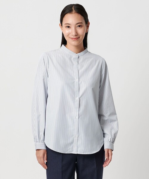 A DAY IN THE LIFE UNITED ARROWS(アデイインザライフユナイテッドアローズ)の「フェザー ハイネックベスト+シャツ <A DAY IN THE LIFE>(ニット/セーター・レディース・オフホワイト/ダークグレー・FREE)」の11枚目の写真