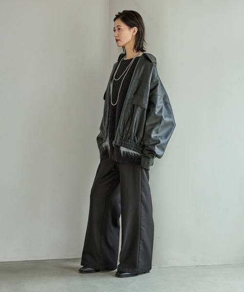 LAKOLE(ラコレ)の「裏起毛タックイージーパンツ / 591128(スラックス・レディース・モカ/ブラウン/ボルドー/グレー/ブラック・SMALL/MEDIUM/LARGE)」の9枚目の写真