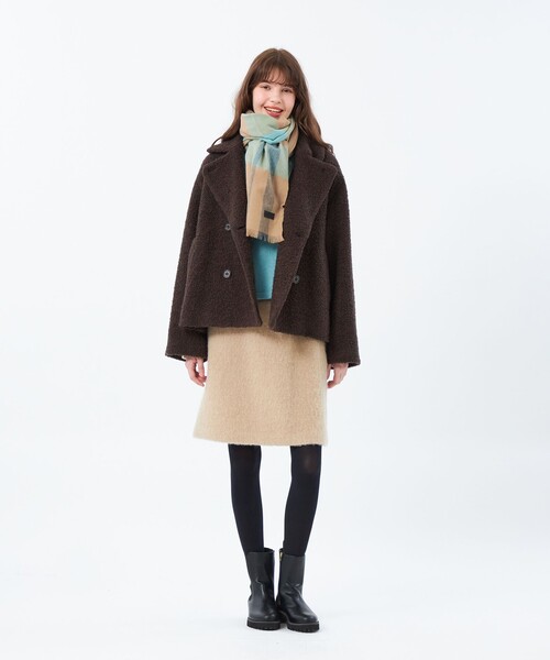 MACKINTOSH PHILOSOPHY（ﾏｯｷﾝﾄｯｼｭ ﾌｨﾛｿﾌｨｰ）の「ウォッシャブルカシミヤチェックストール（マフラー・レディース・ダークネイビー/チャコールグレー/パープル系その他4/グレー系その他/ブラウン系その他4・FREE）」の11枚目の写真