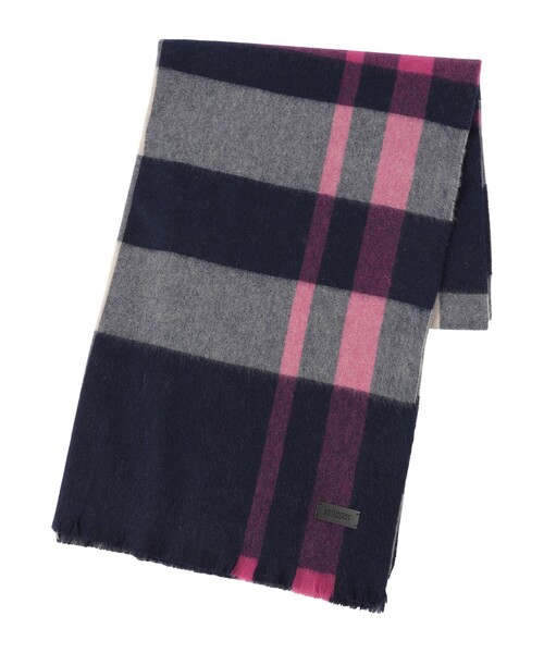 MACKINTOSH PHILOSOPHY（ﾏｯｷﾝﾄｯｼｭ ﾌｨﾛｿﾌｨｰ）の「ウォッシャブルカシミヤチェックストール（マフラー・レディース・ダークネイビー/チャコールグレー/パープル系その他4/グレー系その他/ブラウン系その他4・FREE）」の6枚目の写真