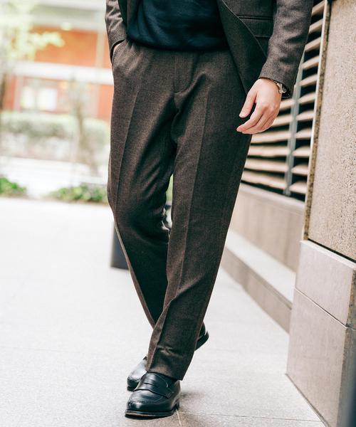 EDIFICE（エディフィス）の「トップ ツイード スラックス【セットアップ着用可能】（スラックス・メンズ・チャコールグレー/ブラック/ブラウン/ベージュ系その他・XX-LARGE/X-LARGE/LARGE/MEDIUM/SMALL/X-SMALL）」の3枚目の写真