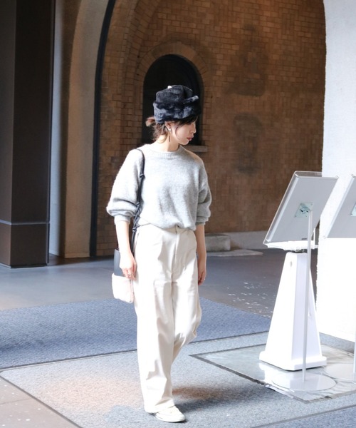 ORIENT MILLINERY（オリエント ミリナリー）の「トロフ（ニットキャップ/ビーニー・レディース・ベージュ/アイボリー/ブラック・FREE）」の7枚目の写真