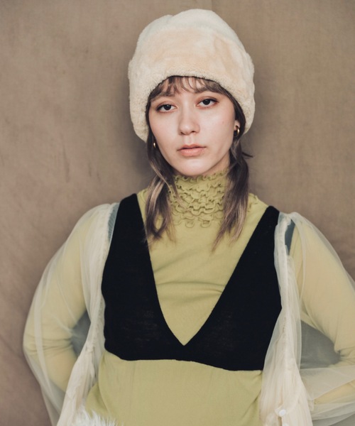 ORIENT MILLINERY（オリエント ミリナリー）の「トロフ（ニットキャップ/ビーニー・レディース・ベージュ/アイボリー/ブラック・FREE）」の17枚目の写真