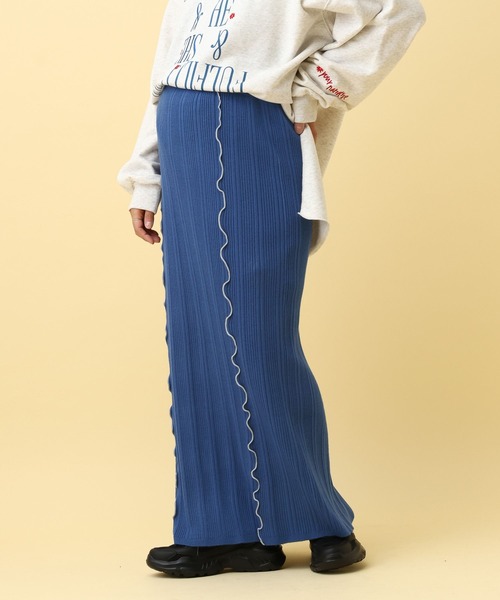 LEPSIM（レプシィム）の「【産前・産後対応】マタニティ／配色メローニットスカート　593622（マタニティウェア/グッズ・レディース・ブルー/ブラック/レッド・FREE）」の10枚目の写真