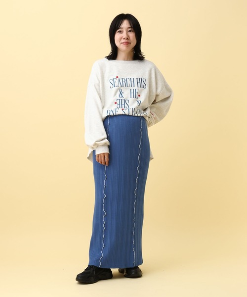 LEPSIM（レプシィム）の「【産前・産後対応】マタニティ／配色メローニットスカート　593622（マタニティウェア/グッズ・レディース・ブルー/ブラック/レッド・FREE）」の12枚目の写真