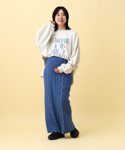 LEPSIM（レプシィム）の「【産前・産後対応】マタニティ／配色メローニットスカート　593622（マタニティウェア/グッズ・レディース・ブルー/ブラック/レッド・FREE）」の13枚目の写真