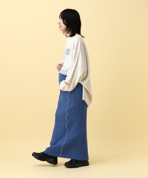 LEPSIM（レプシィム）の「【産前・産後対応】マタニティ／配色メローニットスカート　593622（マタニティウェア/グッズ・レディース・ブルー/ブラック/レッド・FREE）」の14枚目の写真