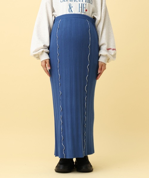 LEPSIM（レプシィム）の「【産前・産後対応】マタニティ／配色メローニットスカート　593622（マタニティウェア/グッズ・レディース・ブルー/ブラック/レッド・FREE）」の15枚目の写真