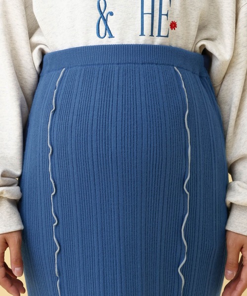 LEPSIM（レプシィム）の「【産前・産後対応】マタニティ／配色メローニットスカート　593622（マタニティウェア/グッズ・レディース・ブルー/ブラック/レッド・FREE）」の19枚目の写真