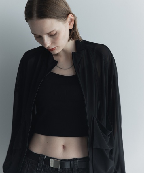 remer（リメール）の「クロップドマイクロメッシュトラックジャケット / Cropped Micro Mesh Track Jacket /（その他アウター・メンズ・ブラック/オリーブ・LARGE/MEDIUM/SMALL/X-SMALL）」の5枚目の写真