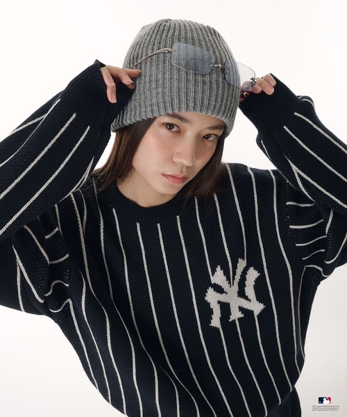 Perushu（ペルーシュ）の「Perushu × MLB ジャガードニット（ニット/セーター・メンズ・アイボリー/ブラック/ブラウン/ネイビー・MEDIUM/LARGE/SMALL）」の5枚目の写真
