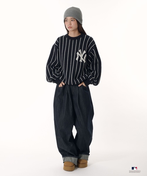 Perushu（ペルーシュ）の「Perushu × MLB ジャガードニット（ニット/セーター・メンズ・アイボリー/ブラック/ブラウン/ネイビー・MEDIUM/LARGE/SMALL）」の6枚目の写真