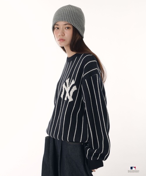 Perushu（ペルーシュ）の「Perushu × MLB ジャガードニット（ニット/セーター・メンズ・アイボリー/ブラック/ブラウン/ネイビー・MEDIUM/LARGE/SMALL）」の9枚目の写真