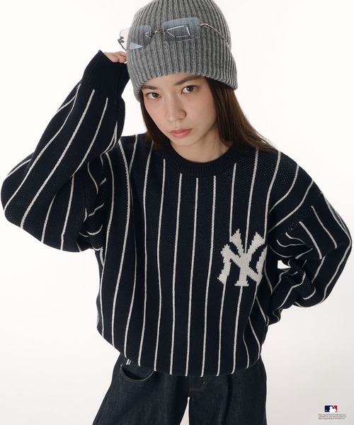 Perushu（ペルーシュ）の「Perushu × MLB ジャガードニット（ニット/セーター・メンズ・アイボリー/ブラック/ブラウン/ネイビー・MEDIUM/LARGE/SMALL）」の10枚目の写真