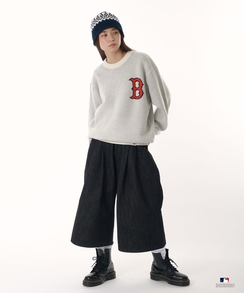 Perushu（ペルーシュ）の「Perushu × MLB ジャガードニット（ニット/セーター・メンズ・アイボリー/ブラック/ブラウン/ネイビー・MEDIUM/LARGE/SMALL）」の15枚目の写真
