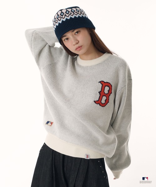 Perushu（ペルーシュ）の「Perushu × MLB ジャガードニット（ニット/セーター・メンズ・アイボリー/ブラック/ブラウン/ネイビー・MEDIUM/LARGE/SMALL）」の18枚目の写真