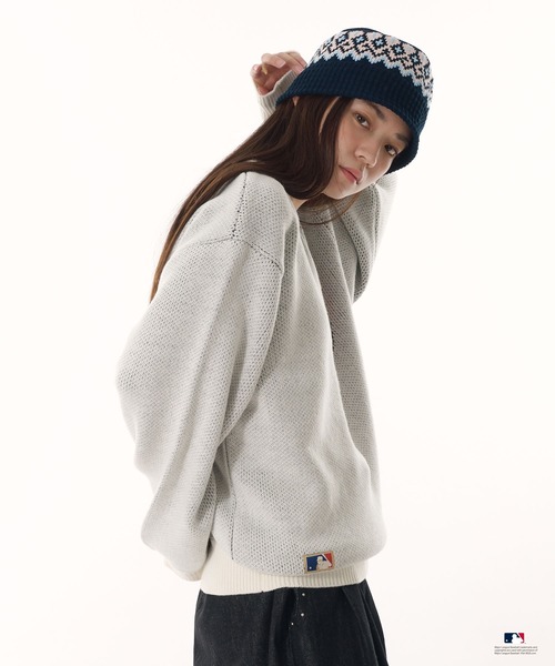 Perushu（ペルーシュ）の「Perushu × MLB ジャガードニット（ニット/セーター・メンズ・アイボリー/ブラック/ブラウン/ネイビー・MEDIUM/LARGE/SMALL）」の19枚目の写真