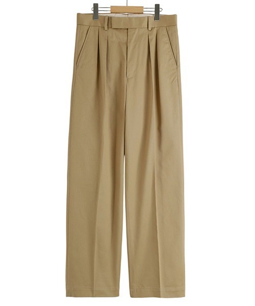 Scye（サイ）の「Scye / サイ ベーシックス：San Joaquin Cotton Pleated Trousers：5125-83529[MUS]（チノパンツ・メンズ・ブラック/ベージュ・36/38）」の2枚目の写真