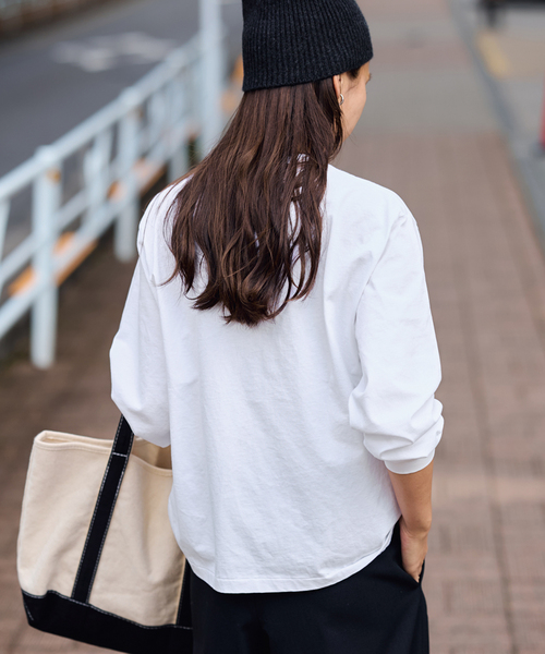 FRAMeWORK（フレームワーク）の「ロゴロンT(LIVELY)（Tシャツ/カットソー・レディース・ブラウン/ホワイト/チャコールグレー・FREE）」の4枚目の写真