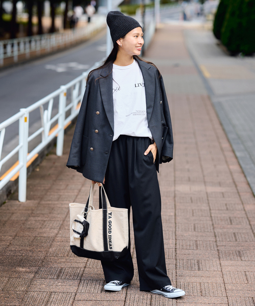 FRAMeWORK（フレームワーク）の「ロゴロンT(LIVELY)（Tシャツ/カットソー・レディース・ブラウン/ホワイト/チャコールグレー・FREE）」の6枚目の写真