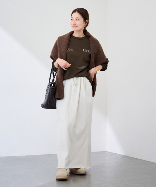 FRAMeWORK（フレームワーク）の「ロゴロンT(LIVELY)（Tシャツ/カットソー・レディース・ブラウン/ホワイト/チャコールグレー・FREE）」の8枚目の写真