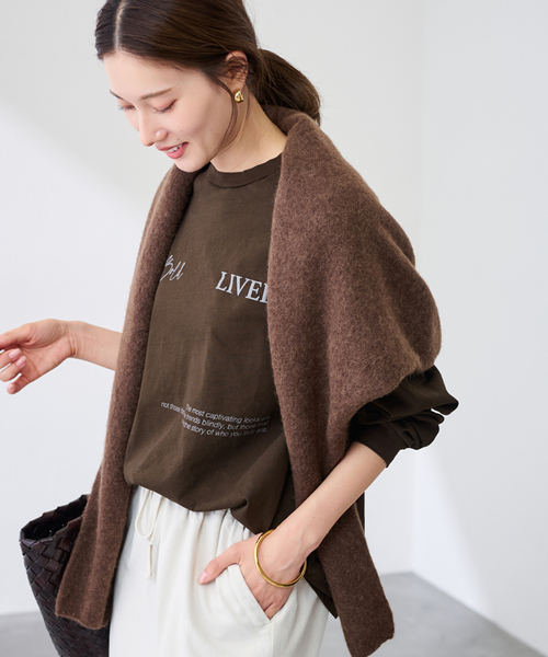 FRAMeWORK（フレームワーク）の「ロゴロンT(LIVELY)（Tシャツ/カットソー・レディース・ブラウン/ホワイト/チャコールグレー・FREE）」の12枚目の写真