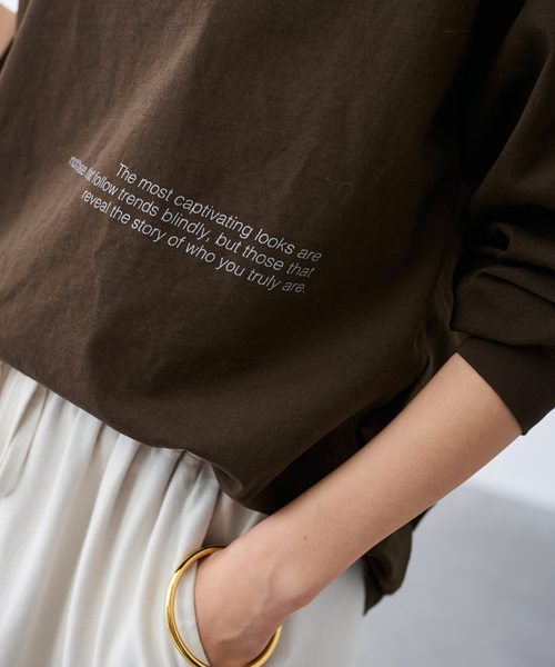 FRAMeWORK（フレームワーク）の「ロゴロンT(LIVELY)（Tシャツ/カットソー・レディース・ブラウン/ホワイト/チャコールグレー・FREE）」の16枚目の写真