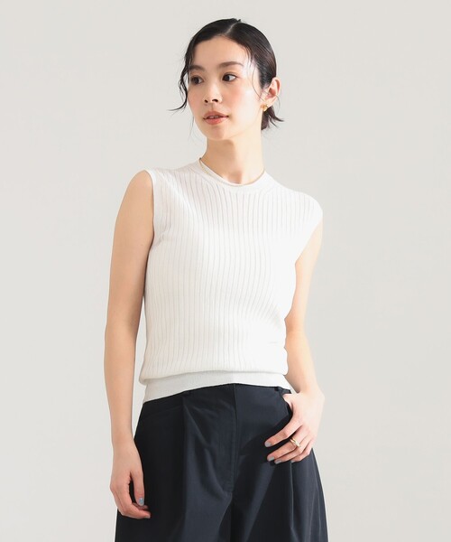 SLOANE（スローン）の「【別注】SLOANE / 14ゲージ ワイドリブ ノースリーブ ニット（ニット/セーター・レディース・ピンク/ホワイト/ブラック・1/2）」の7枚目の写真