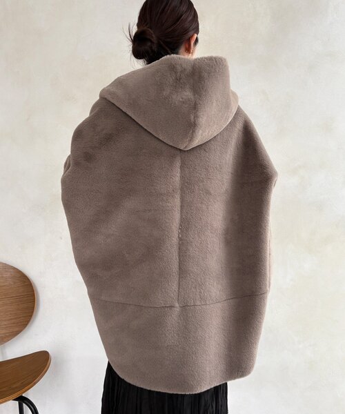 DouDou（ドゥドゥ）の「リバーシブルフェイクムートンコート（ムートンコート・レディース・ベビーピンク/ライトベージュ/グレー・FREE）」の13枚目の写真