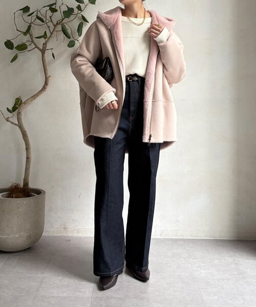 エトレ　リバーシブルフェイクムートンコート　Sサイズ リバーシブルフェイクムートンコート（ムートンコート）｜DouDou