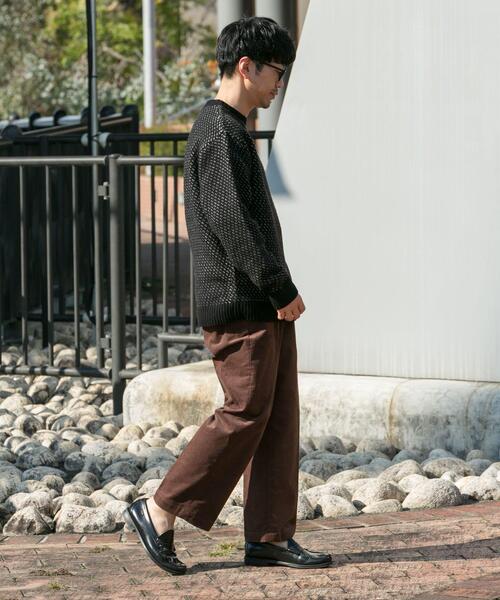 セール】『XLサイズあり』バーズアイ柄クルーネックニット（ニット