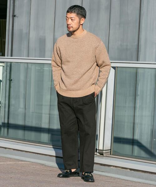 URBAN RESEARCH ROSSO MEN（アーバンリサーチロッソメン）の「『XLサイズあり』バーズアイ柄クルーネックニット（ニット/セーター・メンズ・ネイビー/グレー/アイボリー/ブラック/グレー系その他・SMALL/MEDIUM/LARGE/X-LARGE）」の6枚目の写真