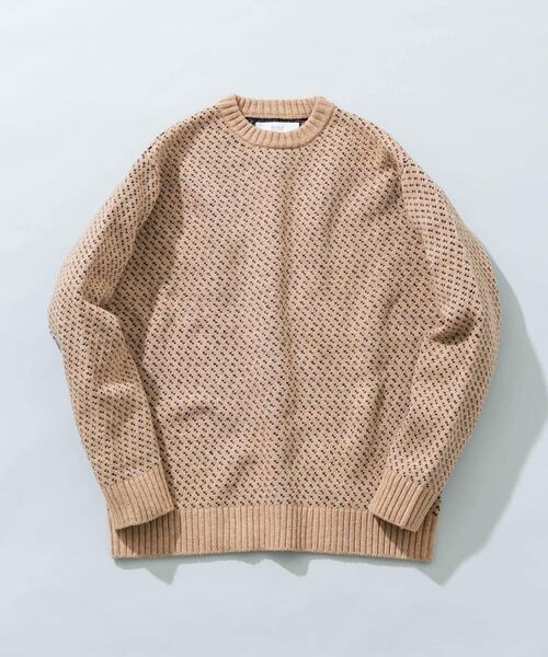 URBAN RESEARCH ROSSO MEN（アーバンリサーチロッソメン）の「『XLサイズあり』バーズアイ柄クルーネックニット（ニット/セーター・メンズ・ネイビー/グレー/アイボリー/ブラック/グレー系その他・SMALL/MEDIUM/LARGE/X-LARGE）」の8枚目の写真