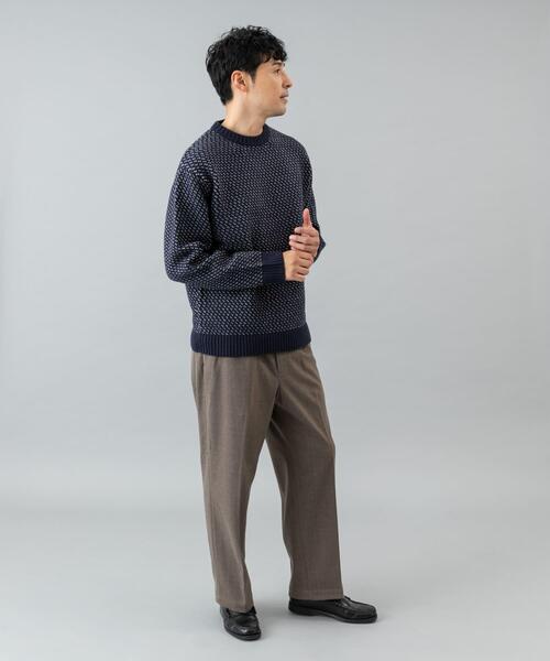 URBAN RESEARCH ROSSO MEN（アーバンリサーチロッソメン）の「『XLサイズあり』バーズアイ柄クルーネックニット（ニット/セーター・メンズ・ネイビー/グレー/アイボリー/ブラック/グレー系その他・SMALL/MEDIUM/LARGE/X-LARGE）」の14枚目の写真