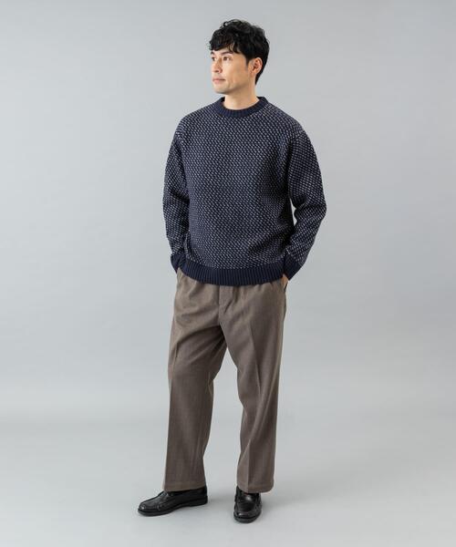 URBAN RESEARCH ROSSO MEN（アーバンリサーチロッソメン）の「『XLサイズあり』バーズアイ柄クルーネックニット（ニット/セーター・メンズ・ネイビー/グレー/アイボリー/ブラック/グレー系その他・SMALL/MEDIUM/LARGE/X-LARGE）」の15枚目の写真