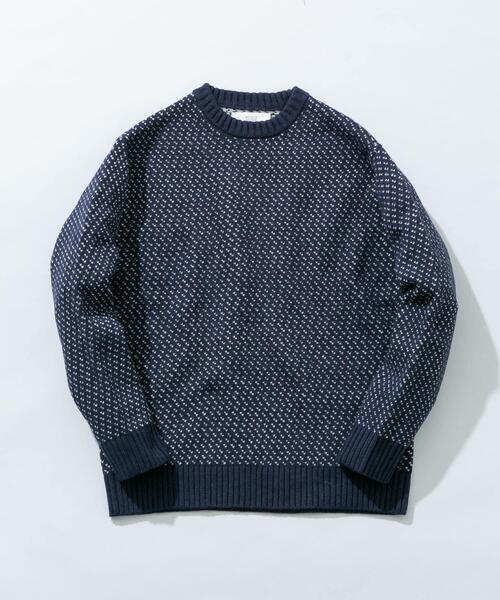 URBAN RESEARCH ROSSO MEN（アーバンリサーチロッソメン）の「『XLサイズあり』バーズアイ柄クルーネックニット（ニット/セーター・メンズ・ネイビー/グレー/アイボリー/ブラック/グレー系その他・SMALL/MEDIUM/LARGE/X-LARGE）」の16枚目の写真