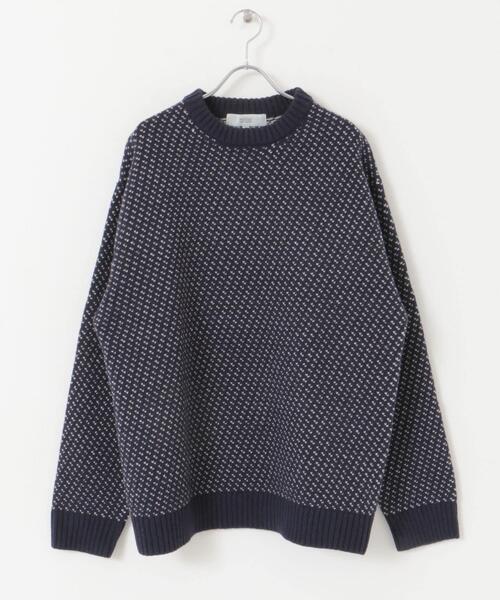 URBAN RESEARCH ROSSO MEN（アーバンリサーチロッソメン）の「『XLサイズあり』バーズアイ柄クルーネックニット（ニット/セーター・メンズ・ネイビー/グレー/アイボリー/ブラック/グレー系その他・SMALL/MEDIUM/LARGE/X-LARGE）」の17枚目の写真