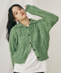 MERLOT | ケーブル編みハートショートカーディガン(カーディガン/ボレロ)