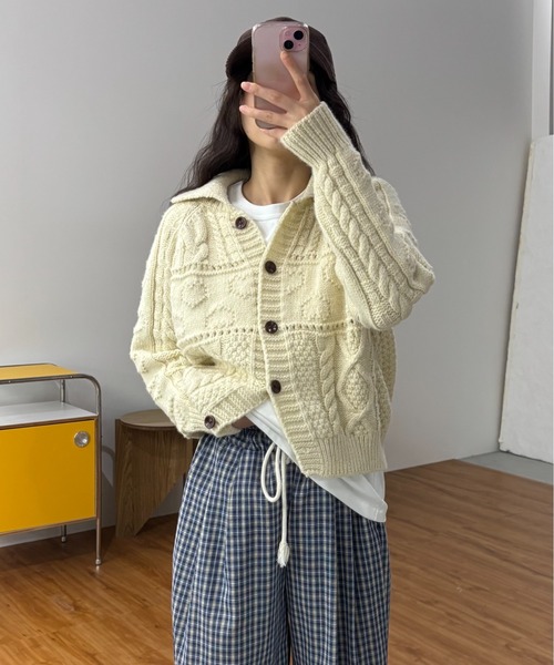 コムコム　ショートカーディガン セール】 レーシー ショートカーディガン （カーディガン・ボレロ