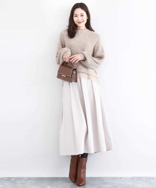 MK MICHEL KLEIN（エムケーミッシェルクラン）の「メモリータフタ タックフレアスカート/洗える（スカート・レディース・ベージュ/ブラック/ライトブルー・38）」の13枚目の写真