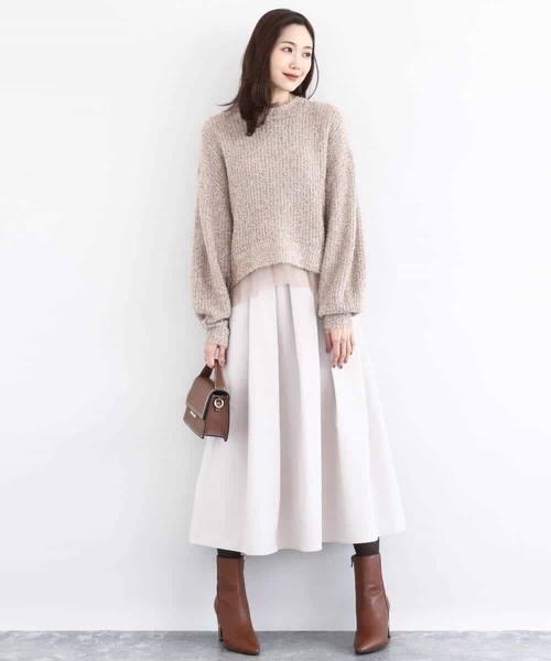 MK MICHEL KLEIN（エムケーミッシェルクラン）の「メモリータフタ タックフレアスカート/洗える（スカート・レディース・ベージュ/ブラック/ライトブルー・38）」の14枚目の写真