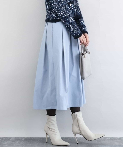 MK MICHEL KLEIN（エムケーミッシェルクラン）の「メモリータフタ タックフレアスカート/洗える（スカート・レディース・ベージュ/ブラック/ライトブルー・38）」の21枚目の写真