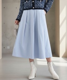 MK MICHEL KLEIN | メモリータフタ タックフレアスカート/洗える(スカート)