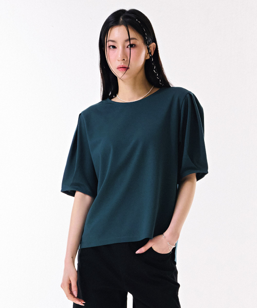 CHASECULT(チェイスカルト)の「レディース 袖変形 5部Tシャツ-DBRG5872C0G(Tシャツ/カットソー・レディース・ブルー・90/85)」の1枚目の写真