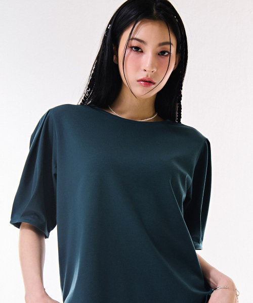 CHASECULT(チェイスカルト)の「レディース 袖変形 5部Tシャツ-DBRG5872C0G(Tシャツ/カットソー・レディース・ブルー・90/85)」の2枚目の写真
