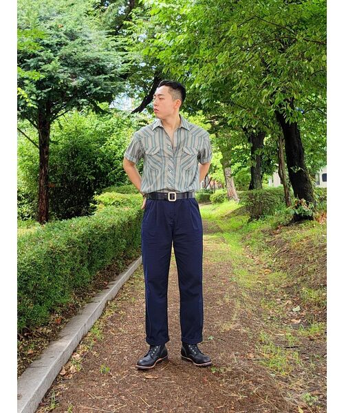 MUSINSA STANDARD（ムシンサスタンダード）の「ワンタックレギュラーフィットCcinoパンツ[ネイビー]（その他パンツ・メンズ・その他・40/38/42/26/27/28/29/36/34/32/30/31/33）」の9枚目の写真